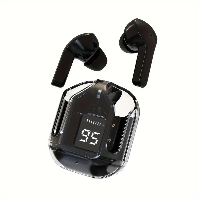 HiFi Transparent Wireless Earbuds | ENC, Dual Mic, LED Display & Charging Case