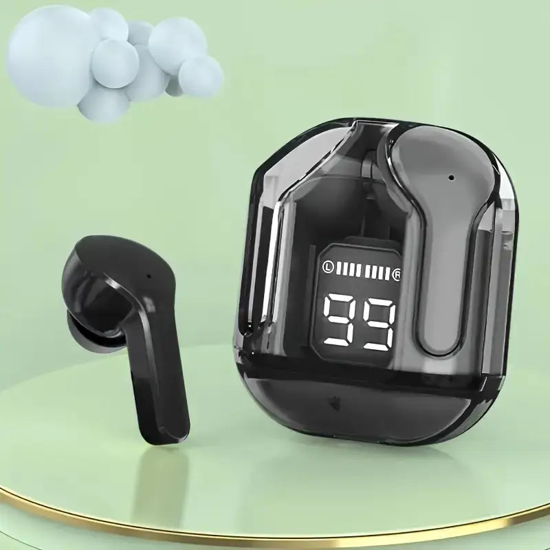 HiFi Transparent Wireless Earbuds | ENC, Dual Mic, LED Display & Charging Case
